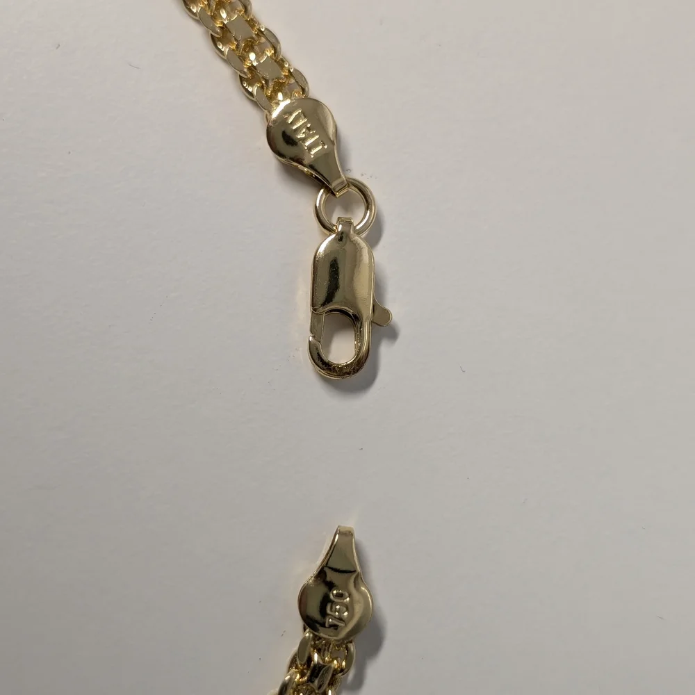 18K Italy Gold Plated Chain Necklace and Bracelet Set 750 ITALY